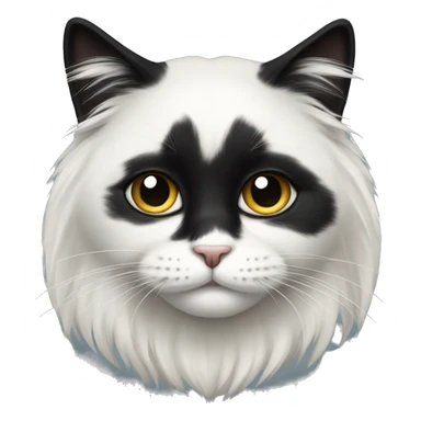 half black and half white long hair cat sticker