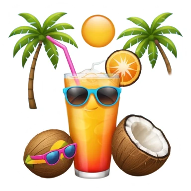 Emoji thème Hawaii sticker