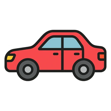 car, side view, color icon style sticker