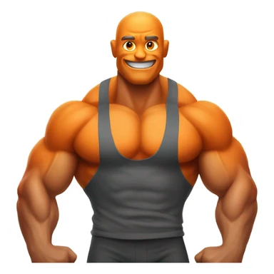 Very muscular orange fruit man sticker