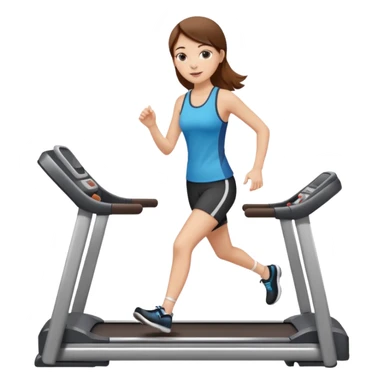 white girl with brown hair on treadmill sticker