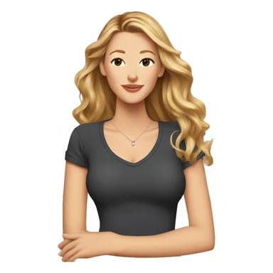 blake lively cartoon wearing tee sticker