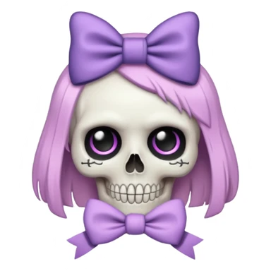 pastel goth skull with a bow sticker