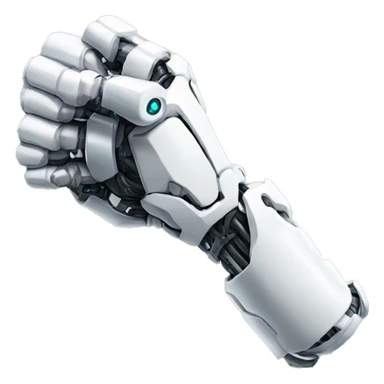 White mechanical cyborg arm and bicep sticker