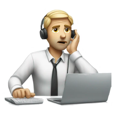 tired call center employee sticker