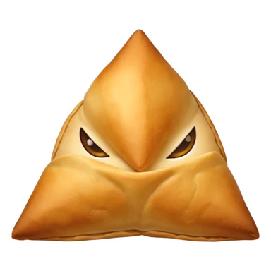 Create an emoji of rye Indian snack samosa . The emoji should have only one samosa at a time sticker