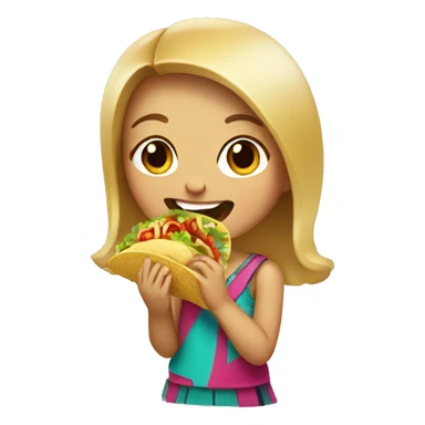 Girl eating taco sticker
