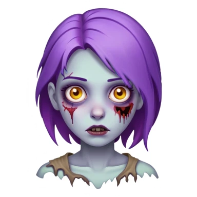 girl zombie with purple hair sticker