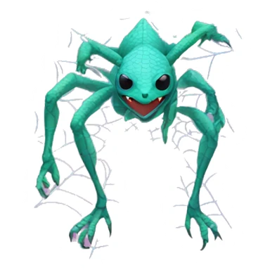 futuristic high tech lizard on a spider's web sticker