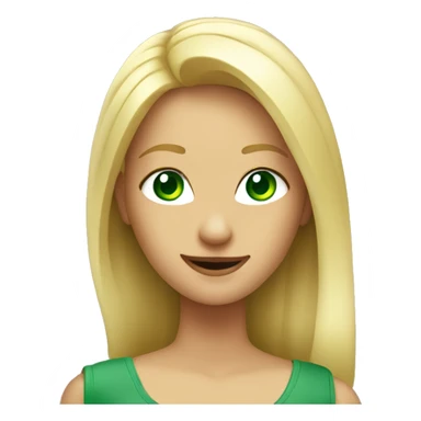 Blond woman green eyes thumbs up sticker