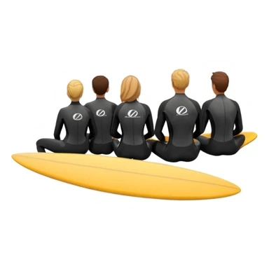 icon of a team of surfers sitting together, looking out at the sea.
 sticker