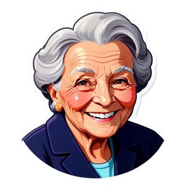 smiling elderly woman portrait sticker