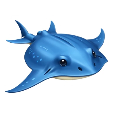 Flat Blue stingray sticker