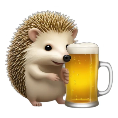 hedgehog drink beer hold bitcoin sticker