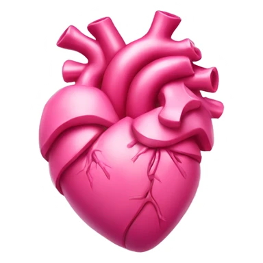Realistic human heart with a pink bow on it sticker