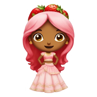 strawberry shortcake in a lehenga  sticker