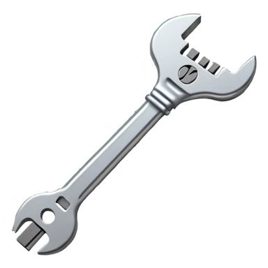 A digital wrench tool with binary code texture, zeros and ones visible on the surface sticker