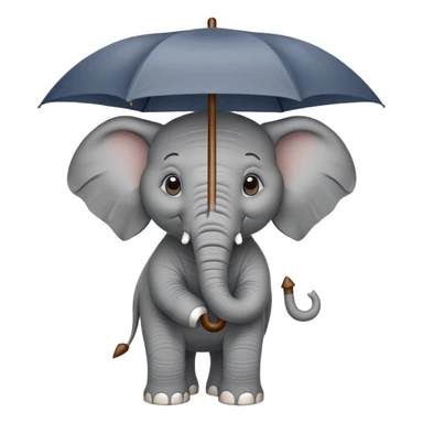 Elefant holding umbrella sticker