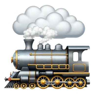 locomotive on cloud sticker