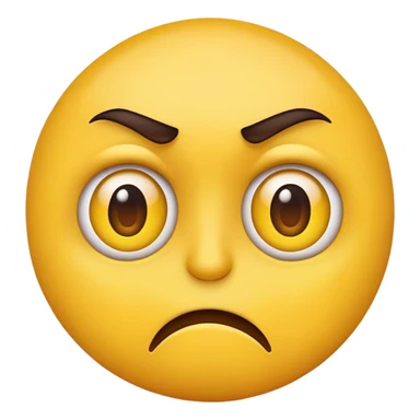 Classic yellow emoji disgusted face with narrowed eyes sticker