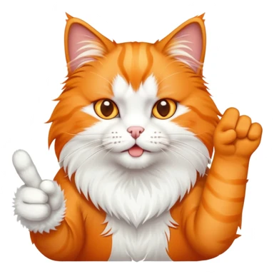 orange cat give middle finger sticker