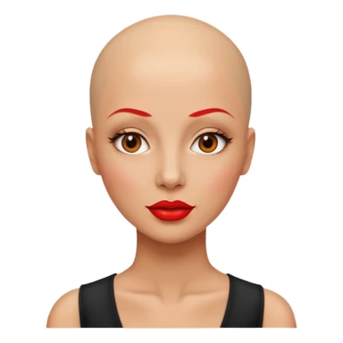 bald woman with red lips sticker
