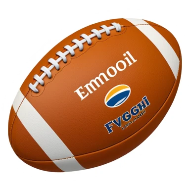 a rugby ball, but rather than it being colourful, it’s just white outline the same style as normal text.  sticker