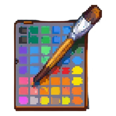 art palette with paintbrush sticker