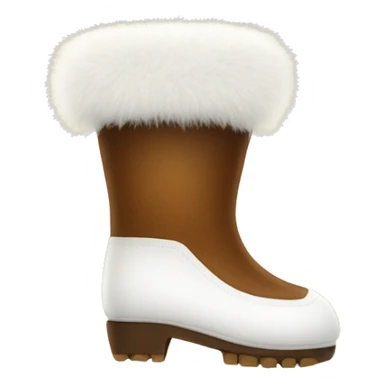 White fuzzy boot brown sole  sticker