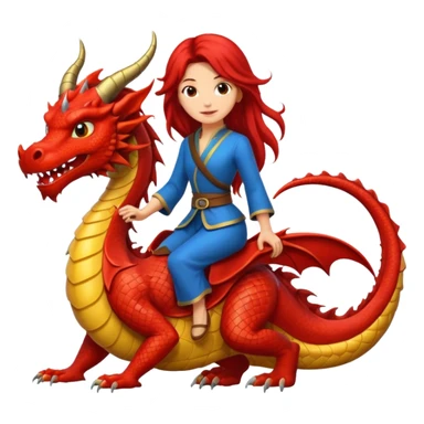  long hair woman on the dragon sticker