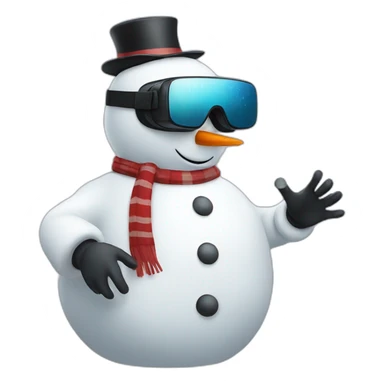 snowman wearing vr headset sticker