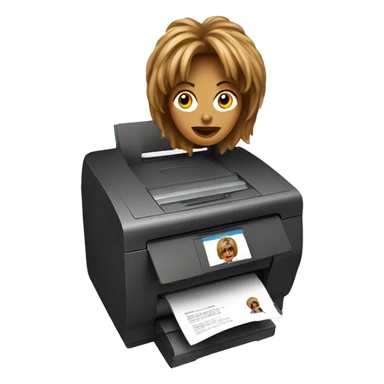Tina turner on top of a printer sticker