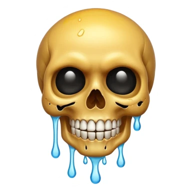 Skull smiling sweating drip sticker