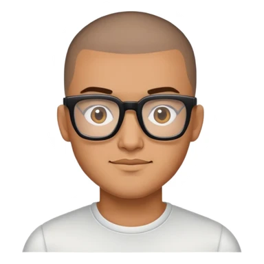 Buzz cut Latino with square glasses sticker