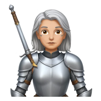 elderly tattooed knight, tattooed shoulder, long hair, female sticker