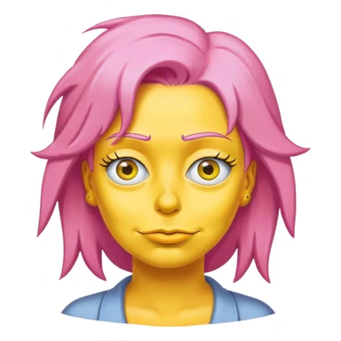 pink hair yellow face woman Simpson sticker