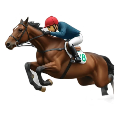 racing horse jumping over a hurdle sticker