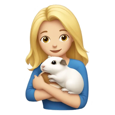 Blonde Woman hugging a guineapig sticker