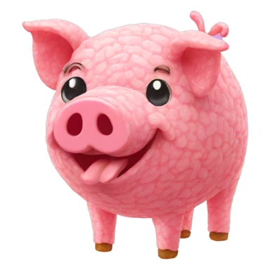 Pig made of sour candy laces and sweets sticker