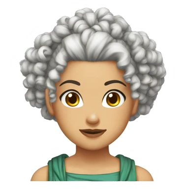 DBZ curly hair bun morrocan ai designer girl sticker