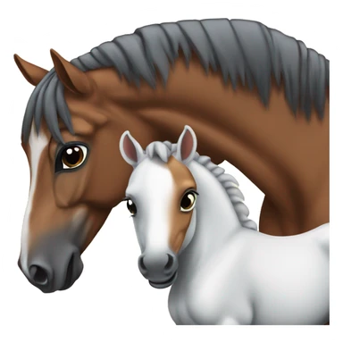 Arabian horse with foal sticker