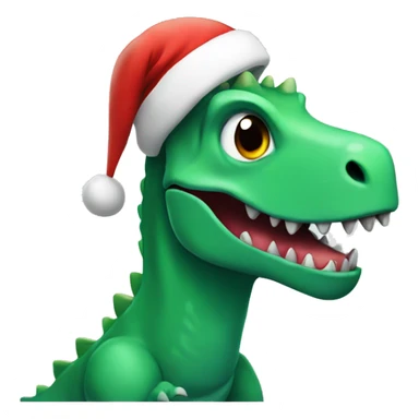 Dinosaur with a Christmas hat sticker