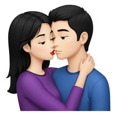 kiss a girl and boy from black hair  sticker