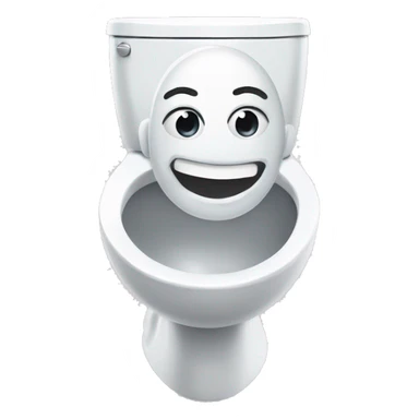 Head and neck coming out of toilet bowl smiling sticker