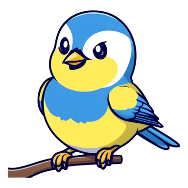 Eurasian blue tit bird sticker