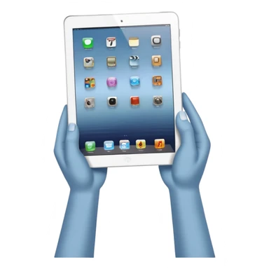2 hands holding an ipad, no arms sticker