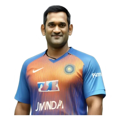Ms dhoni right side look, smart handsome , in india jersey, only half photo sticker