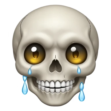 Laughing skull with tears coming from eyes sticker