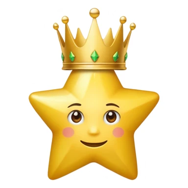 gold star with a crown, representing the word 'Elite', apple emoji style sticker