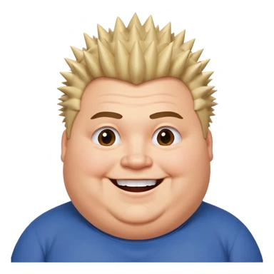  spiky haired happy fat man sticker